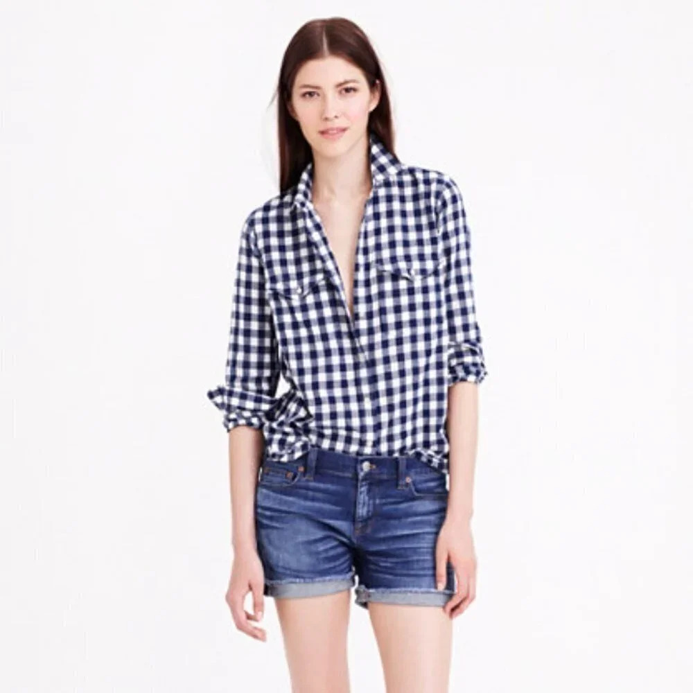 J.CREW | INDIGO DENIM CUT OFF DARK WASH JEANS